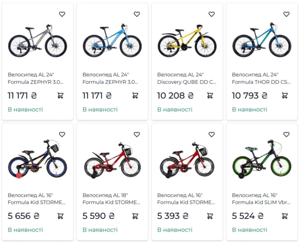 Приклади велосипедів